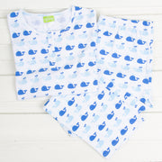 Blue Whale Print Mom Pajamas