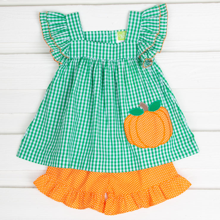 Green Pumpkin Poppy Short Set