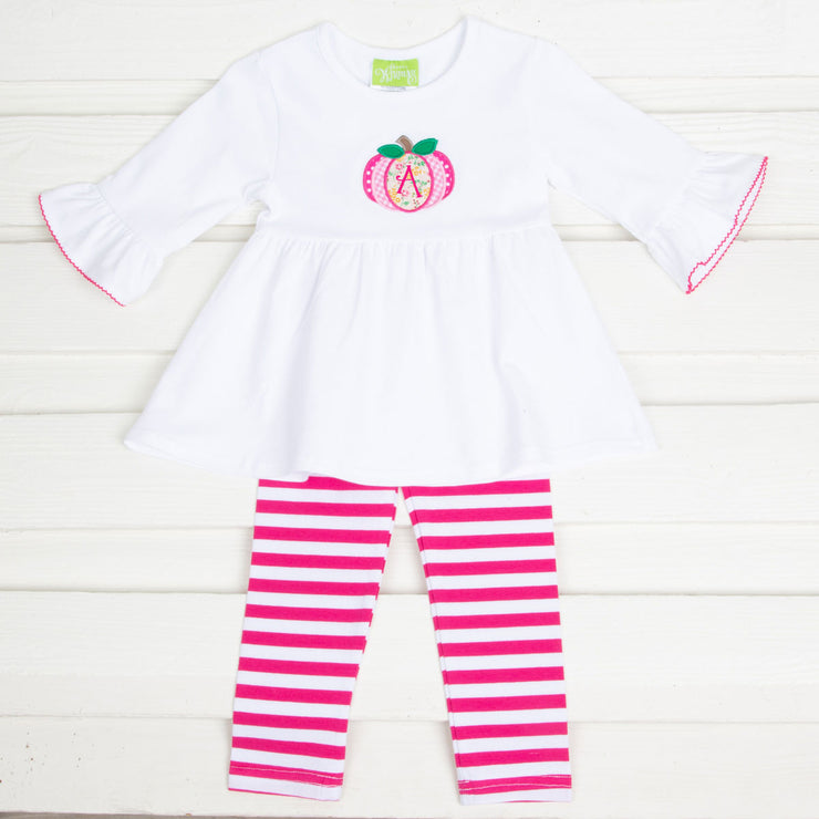 Pink Stripe Knit Pumpkin Sophia Legging Set