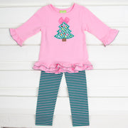 Pink and Green Tree Milly Legging Set