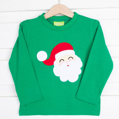 Happy Santa Green Long Sleeve Shirt