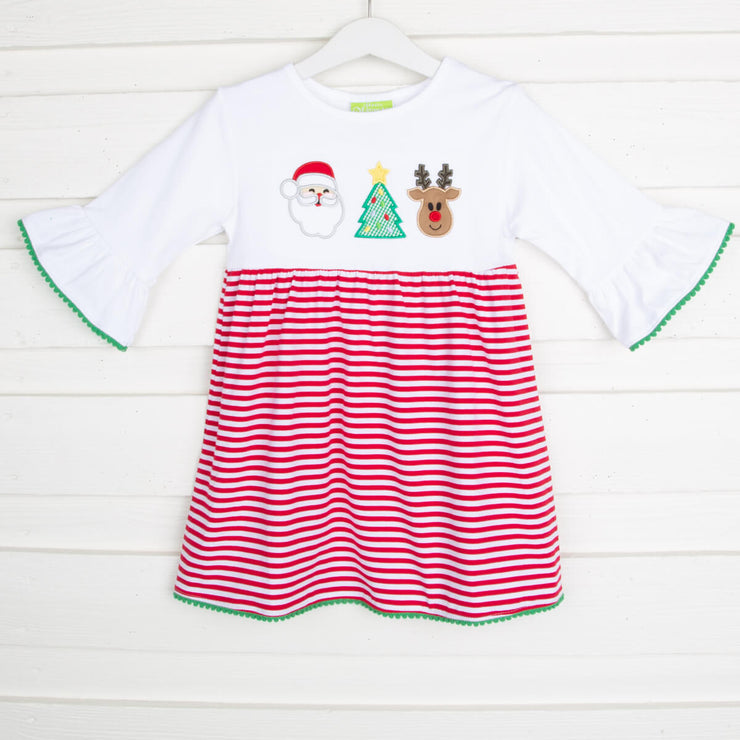 Christmas Cheer Red Stripe Knit Dress
