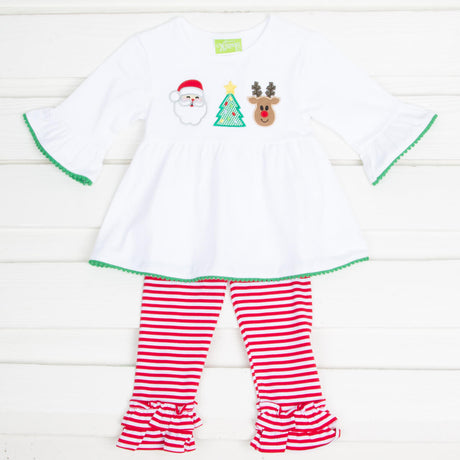 Christmas Cheer Red Stripe Knit Sophia Legging Set