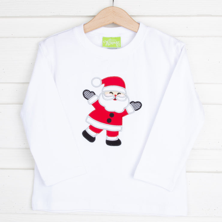Cheerful Santa White Long Sleeve Shirt