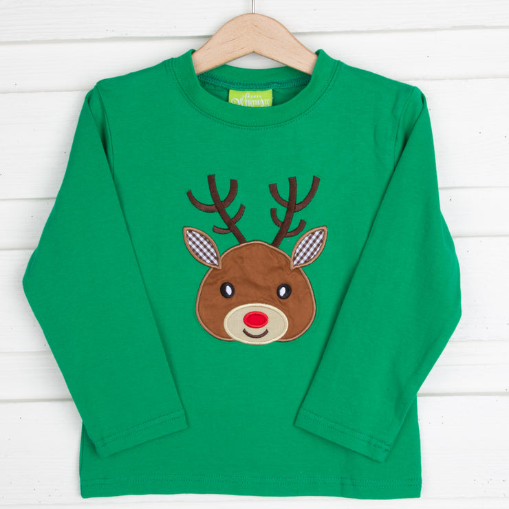 Reindeer Green Long Sleeve Shirt
