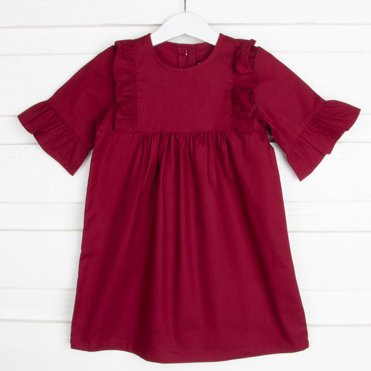 Crimson Solid Olivia Dress