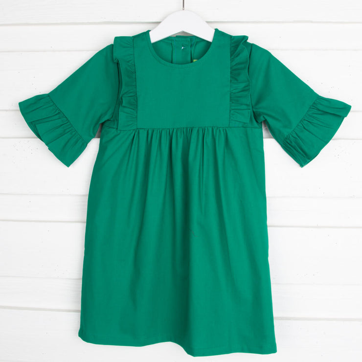 Green Solid Olivia Dress