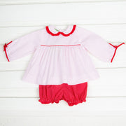 Red Dotted Lillian Bloomer Set