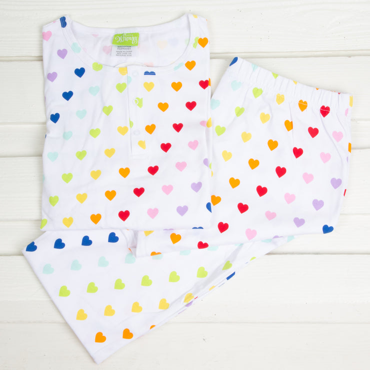 Rainbow Heart Print Mom Pajamas