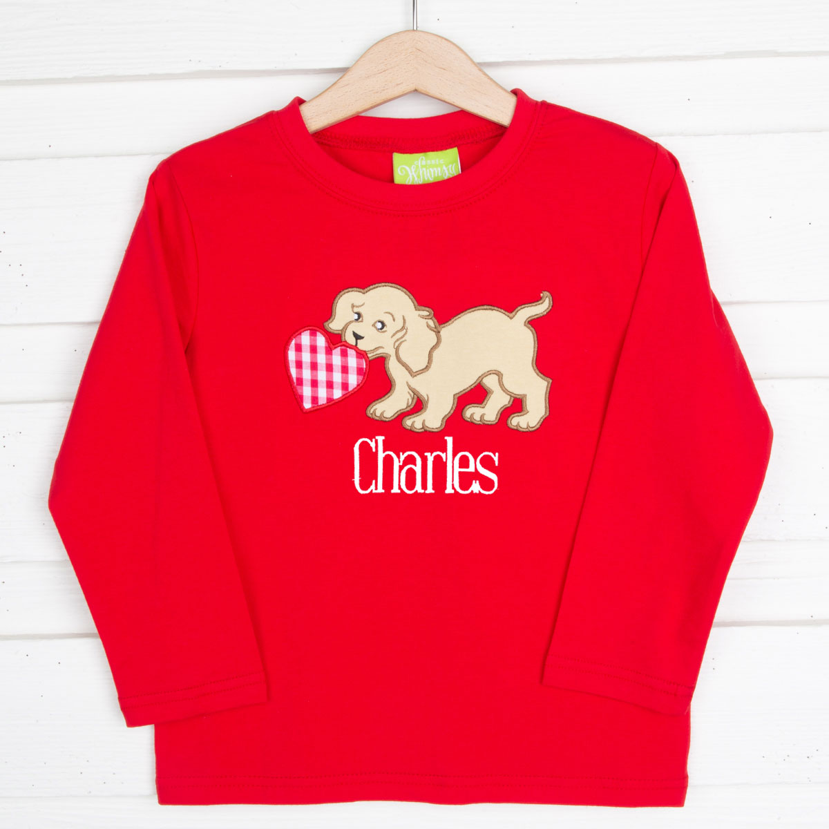 Red Puppy Heart Long Sleeve Shirt