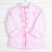 Pink Quilted Ruffle Coat