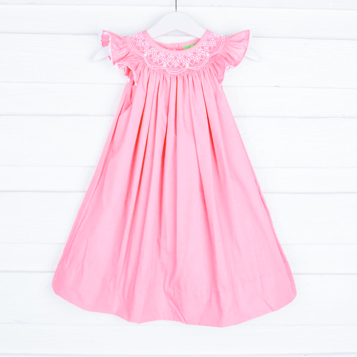 Geometric Smocked Pink Dress