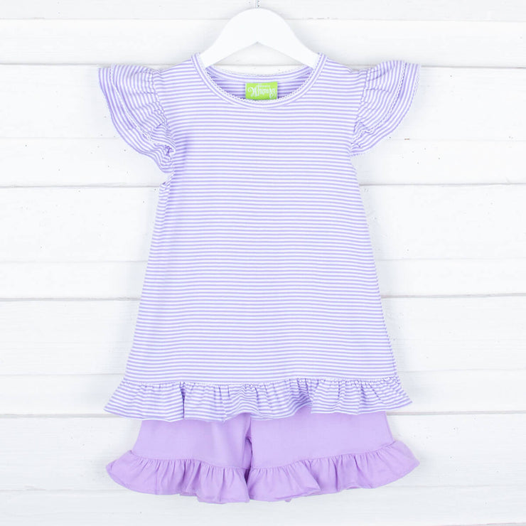 Lavender Stripe Milly Short Set