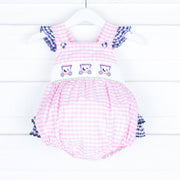 Pink Golf Smocked Leah Bubble