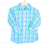 Green and Blue Plaid Button Down