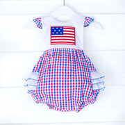 Red and Blue Plaid Flag Ruffle Bubble
