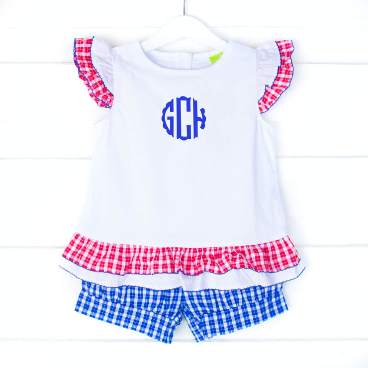 Red and Royal Plaid Milly Short Set