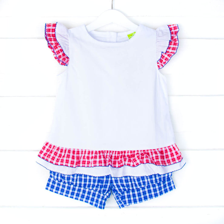Red and Royal Plaid Milly Short Set