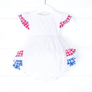 Red and Royal Plaid Ruffle Bubble