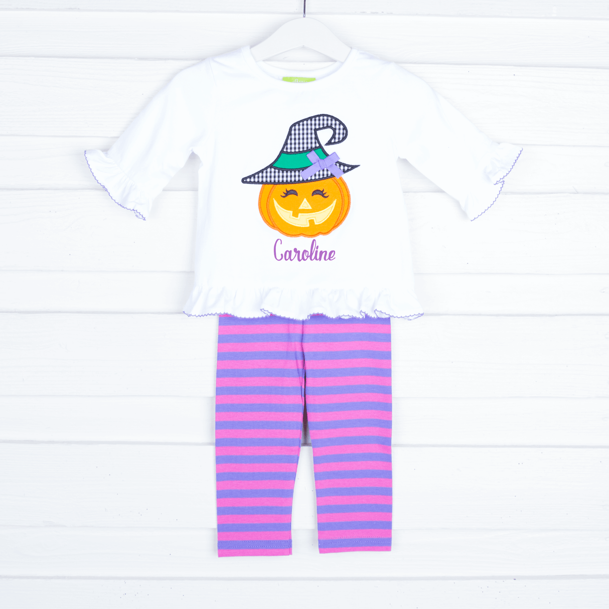 Pumpkin Witch Pink and Purple Milly Legging Set