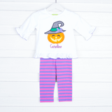 Pumpkin Witch Pink and Purple Milly Legging Set