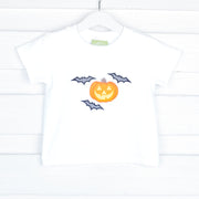 Pumpkin and Bats White Shirt