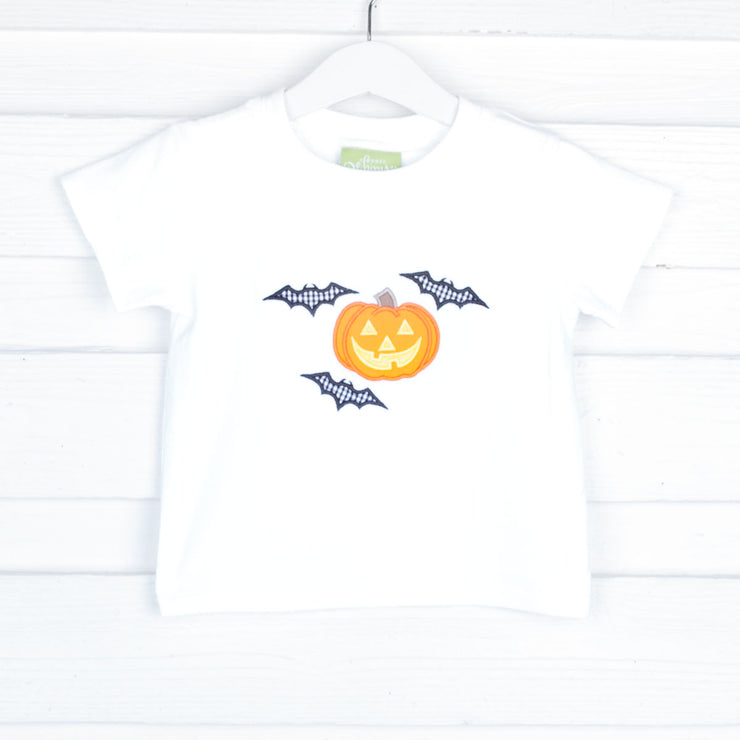 Pumpkin and Bats White Shirt