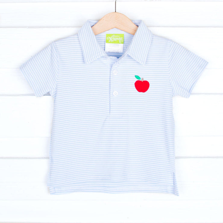 Blue Stripe Apple Polo Shirt
