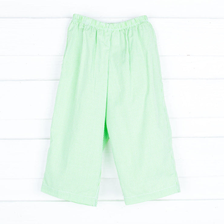 Lime Green Gingham Pants