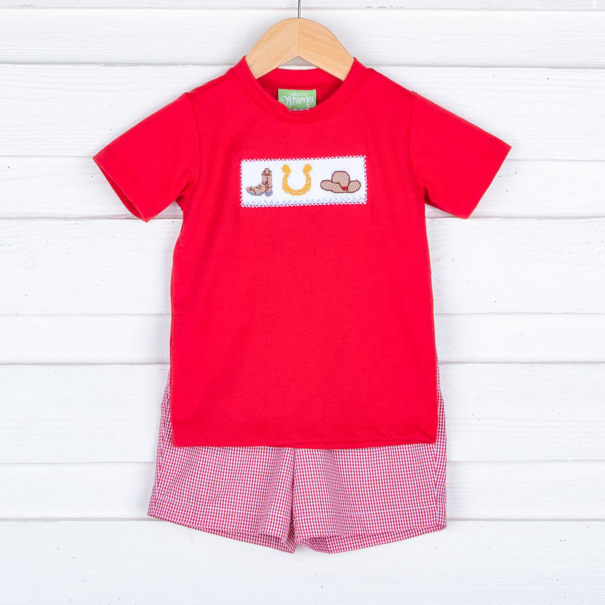 Country Smocked Red Short Set