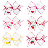 Embroidered Fruit Moonstitch Bow