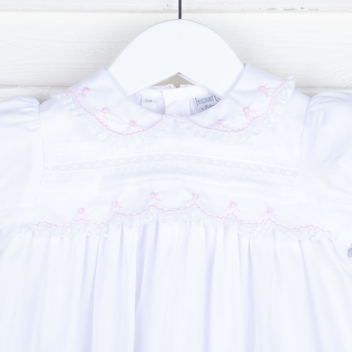 White Lace Trim Dress with Bloomer