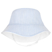 Reversible Light Blue Seersucker Sun Hat