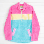 Tri-color Sherpa Quarter Zip Fleece Jacket