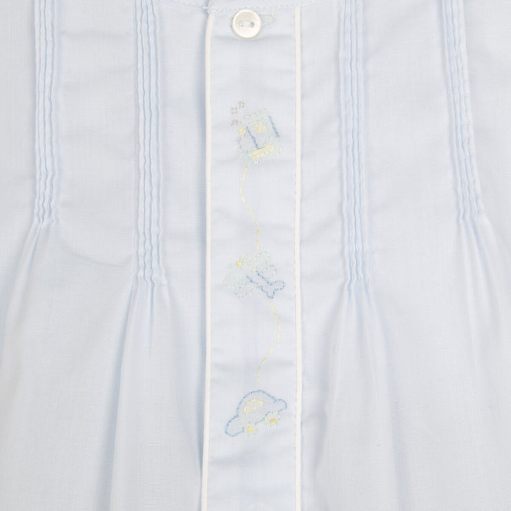 Train and Plane Embroidered Pleated Bubble