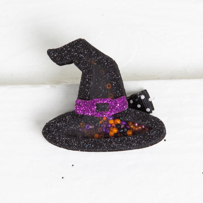 Glitter Shaker Witches Hat Clip