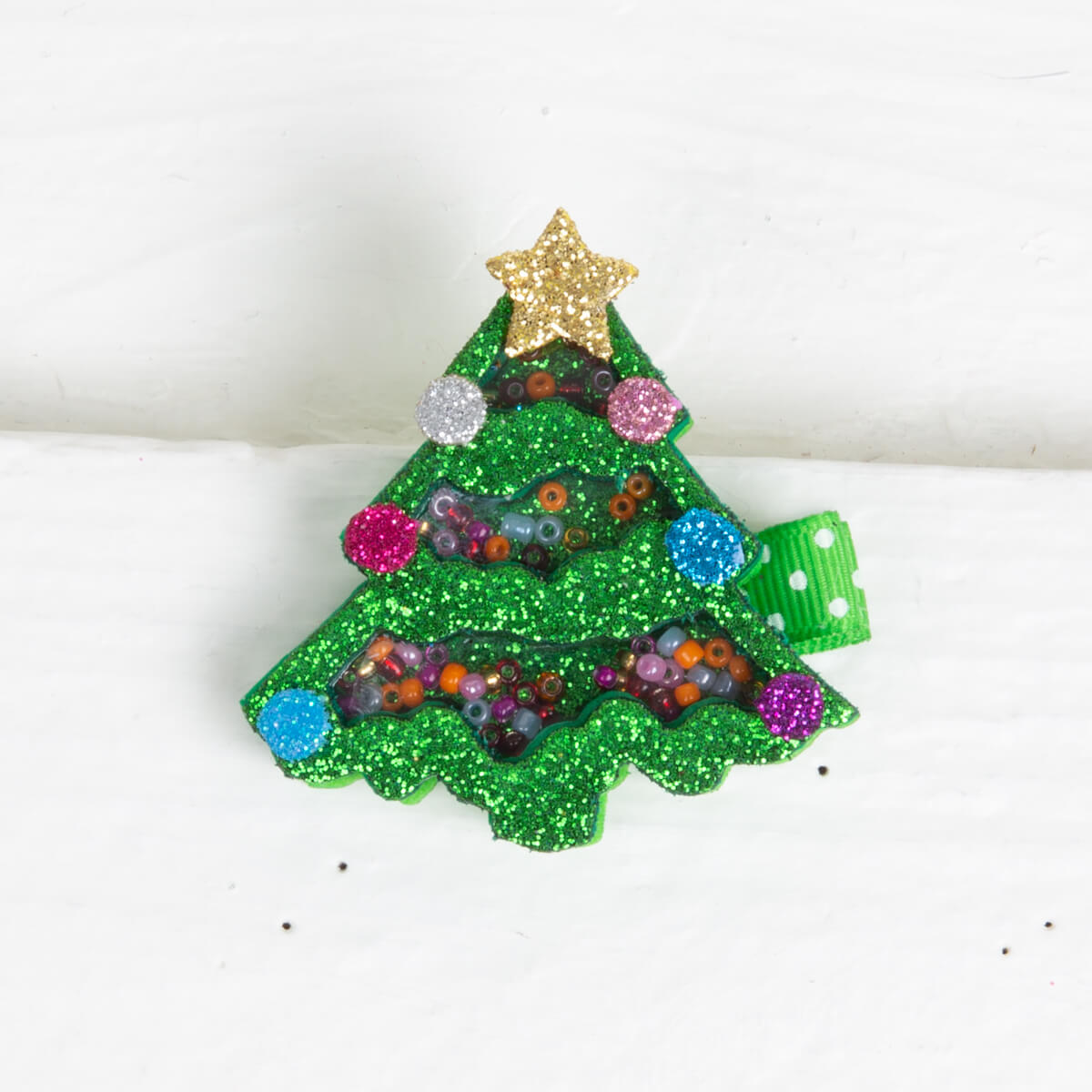 Glitter Shaker Christmas Tree Clip