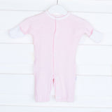 Long Sleeve Pink Knit Cuffed Baby Sleeper
