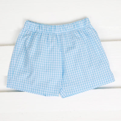 Turquoise Check Shorts