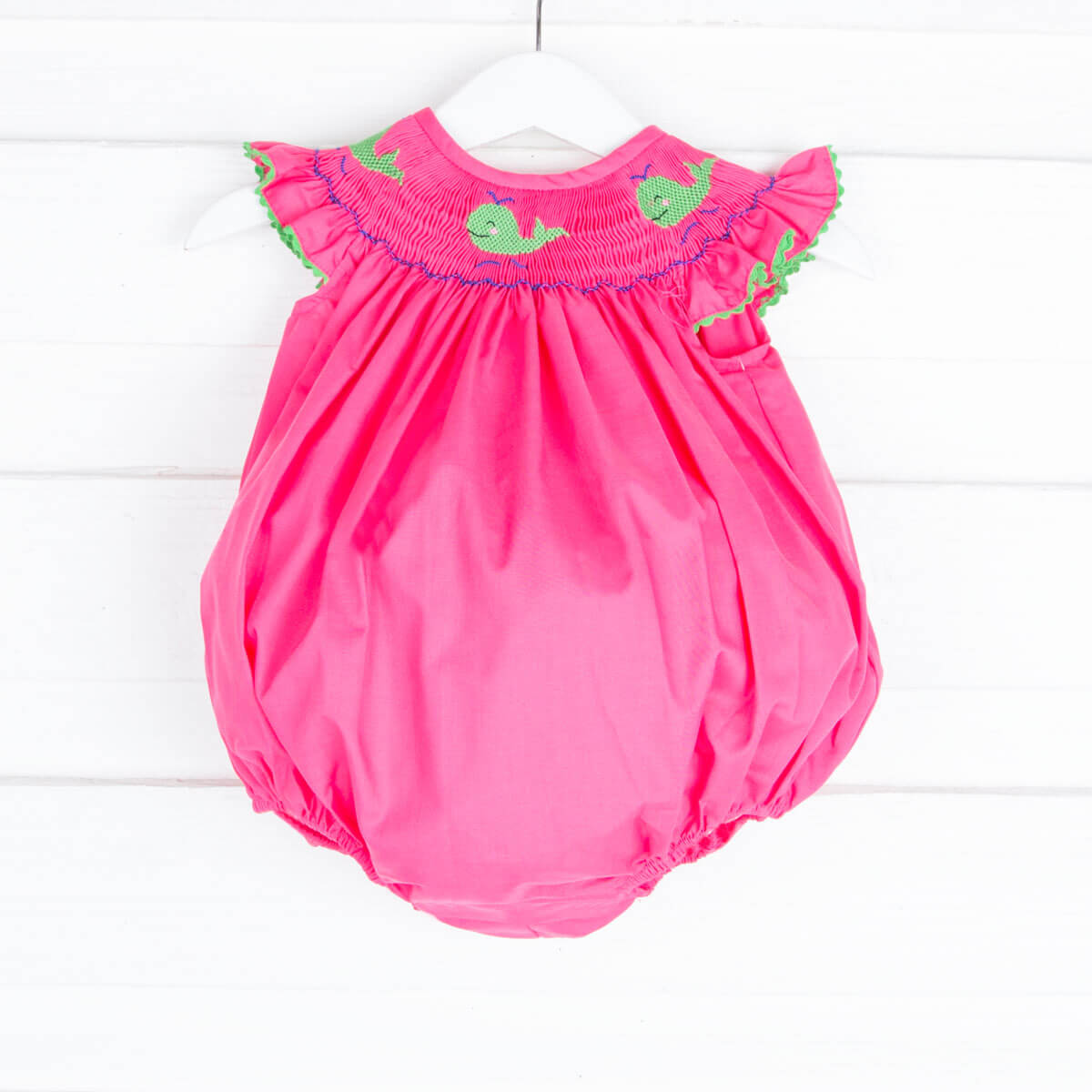 Hot Pink Whale Smocked Bubble