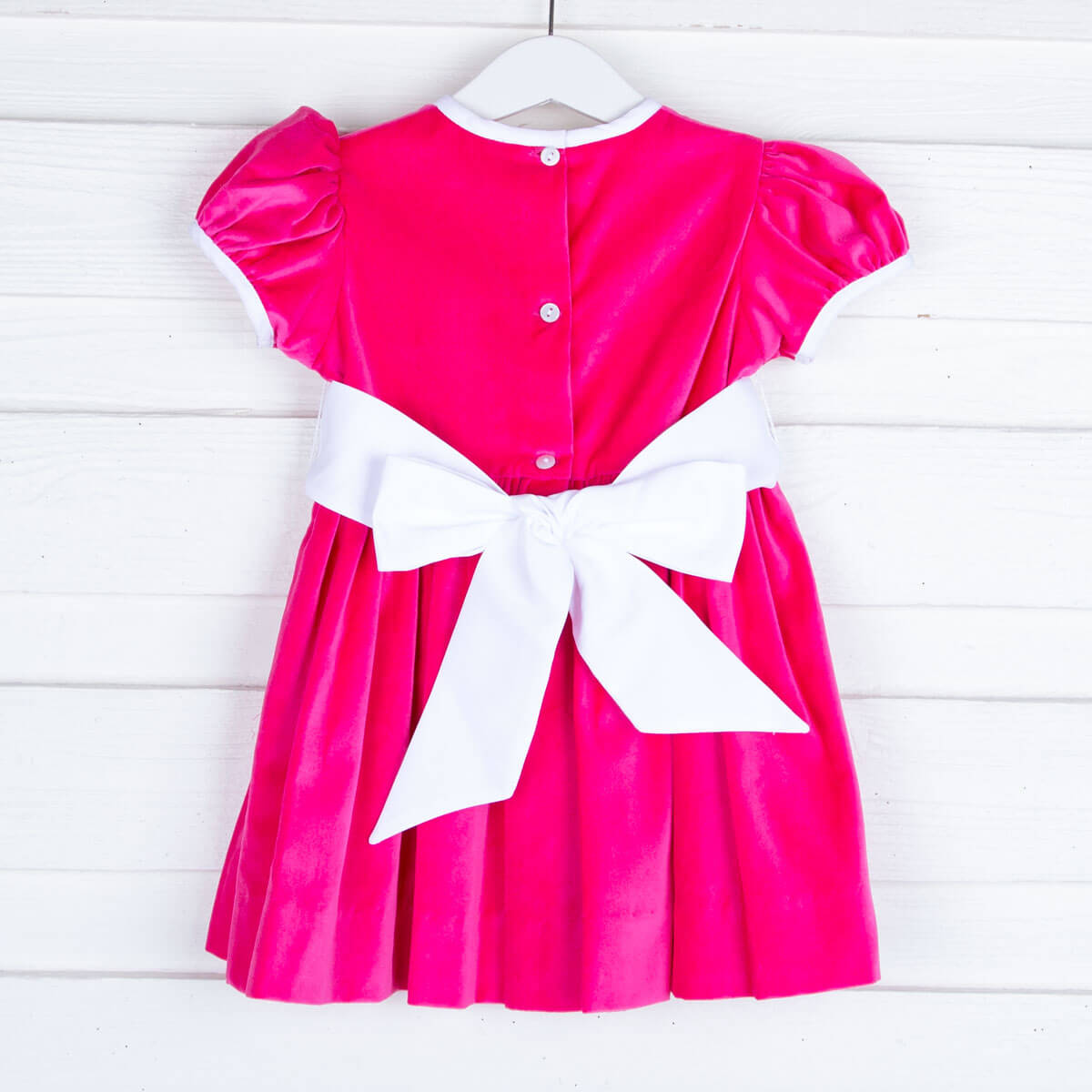 Pink Velvet Sash Dress
