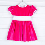 Pink Velvet Sash Dress