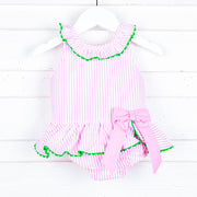 Bow Pink Stripe Swimsuit