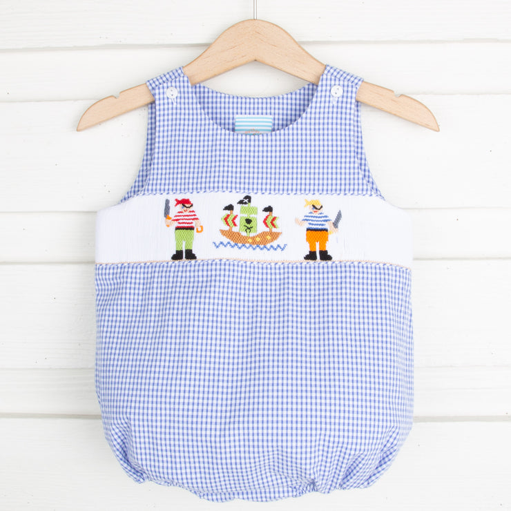 Pirate Smocked Sun Bubble Royal Gingham