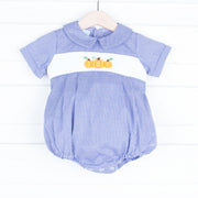 Pumpkin Patch Smocked Navy Collared Bubble