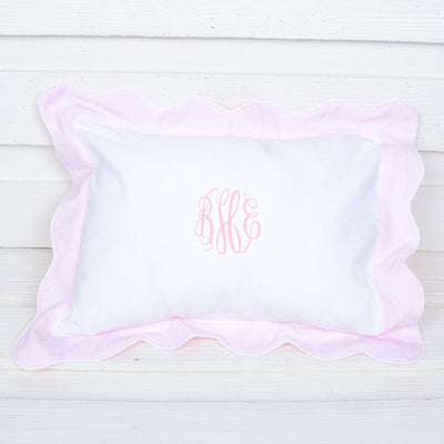 Pink Scalloped White Pillowcase