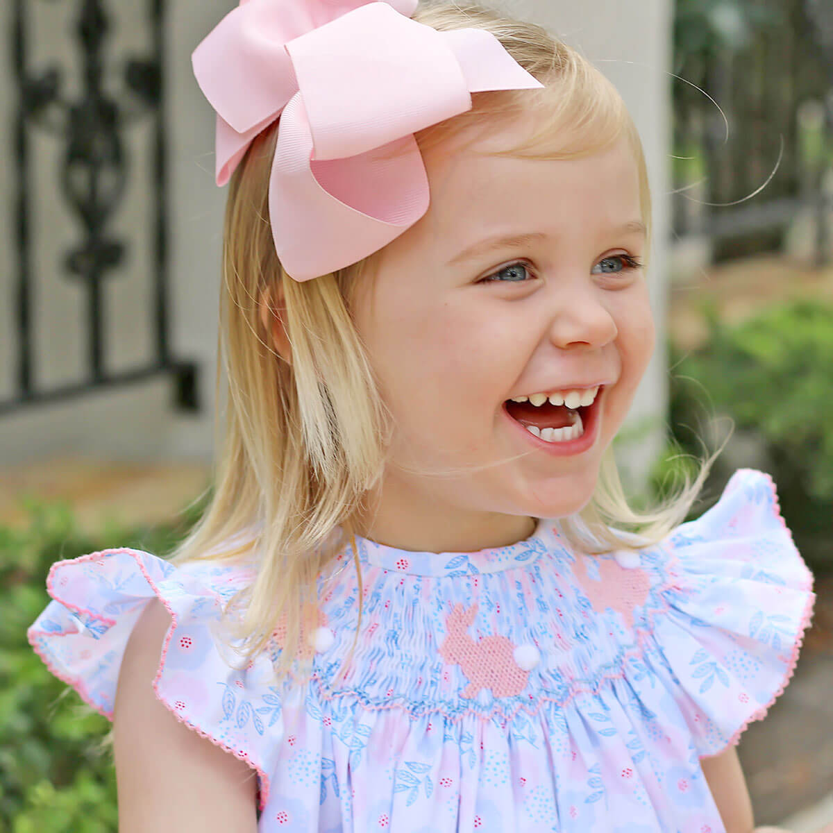 Easter Bunny Smocked Blooming Dress