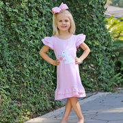 Flower Bunny Pink Stripe Milly Dress