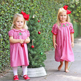 Twinkly Tree Red Single Smocked Dress