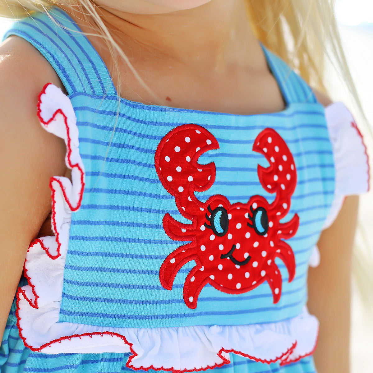 Sea Crab Blue Stripe Knit Dress